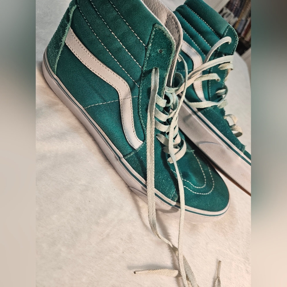 VANS skater shoes teal green Mens 9.5 US - Picture 4 of 9